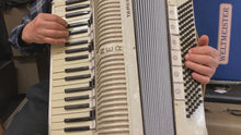 Load and play video in Gallery viewer, Hohner Tango VM Piano Accordion LMMM (Musette) 41 Key 120 Bass - White
