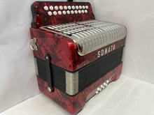 Load image into Gallery viewer, Sonata Diatonic Button Accordion AD MMM 2 Row 8 Bass - Red

