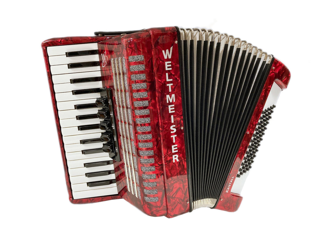 Weltmeister Kristall 60 Bass Piano Accordian - Red