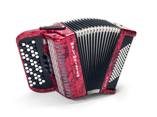 Weltmeister Romance 602 Chromatic Accordian MM - Red