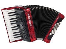 Load image into Gallery viewer, Hohner Bravo II 48 Piano Accordion 26 Key 48 Bass - Red
