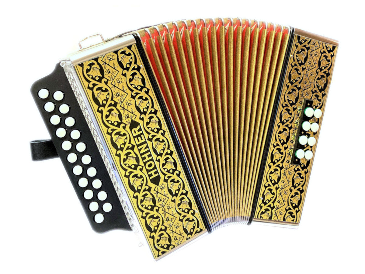 Hohner Vienna (Pokerwork) Diatonic Accordion GC 2 Row 8 Bass